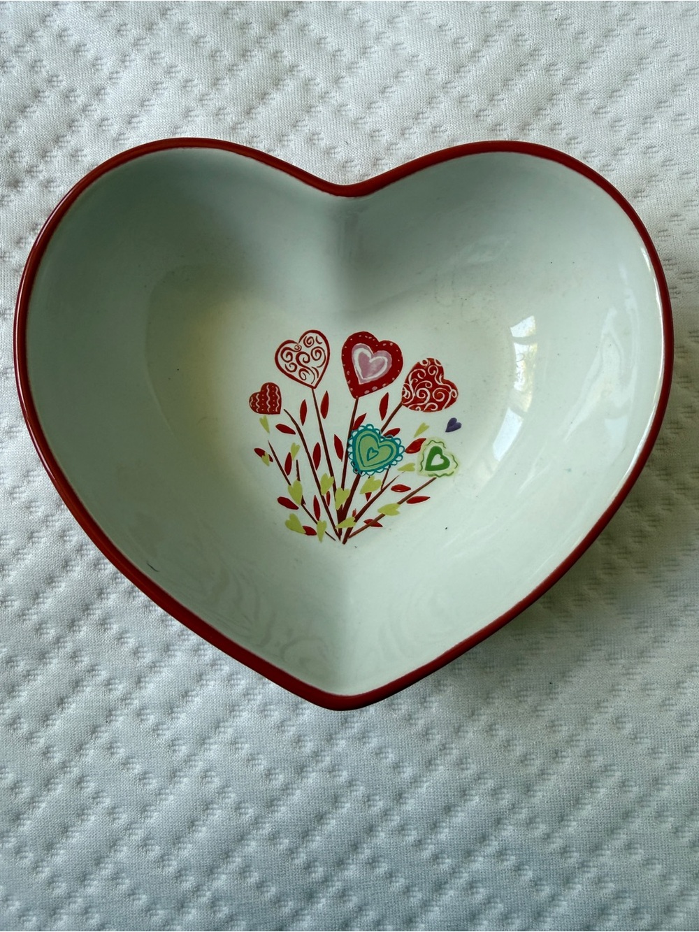 Fresh Decor Heart Flowers Heart Shaped Decorated Bowl